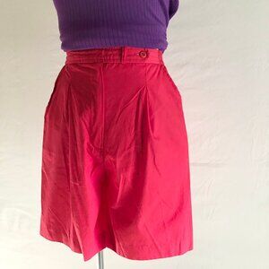 Vintage Red High Waist Casual Shorts